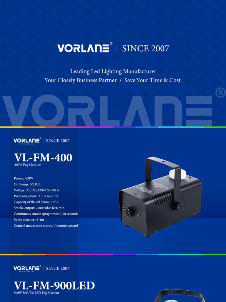 Vorlane Special Effects Machine Catalog | PDF