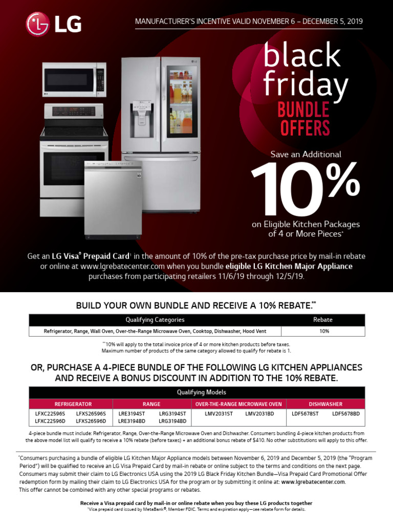 2019 LG Black Friday Kitchen Bundle Rebate Offer | PDF | Rebate ...