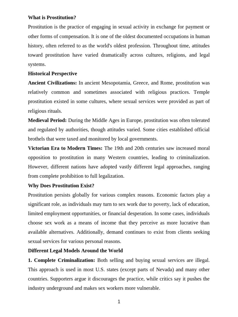 Prostitution Presentation | PDF | Prostitution | Sex Work