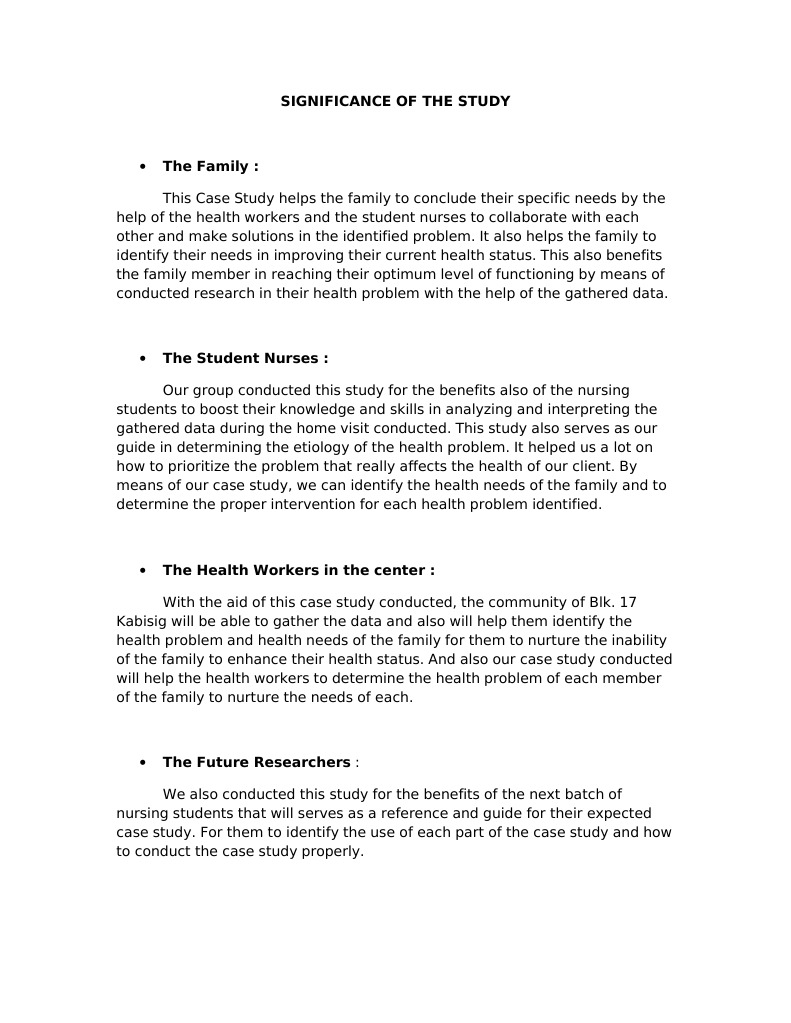 significance of study in research sample