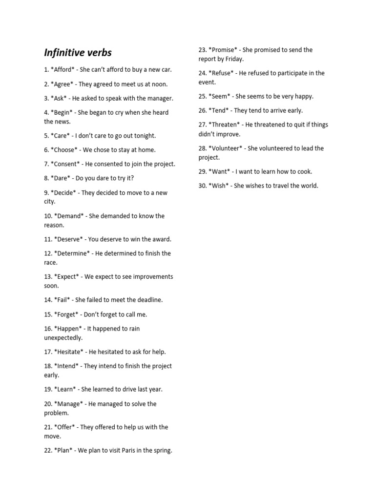 Infinitive Verb | PDF
