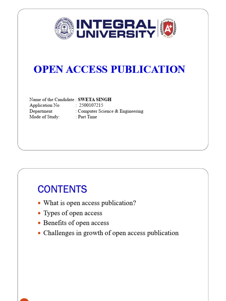 Open Access Publication | PDF | Open Access | Publishing