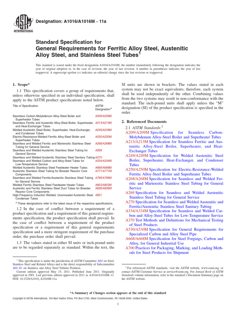 Astm A 1016 | PDF | Steel | Stainless Steel