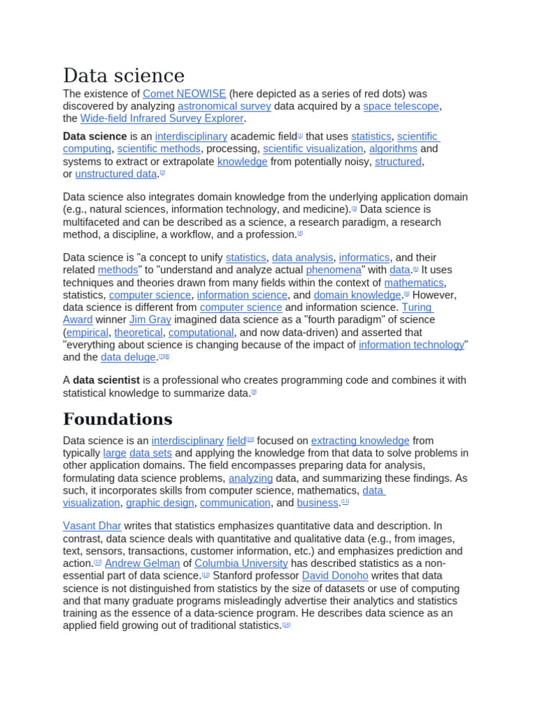 Data Science | PDF | Data Science | Information Technology