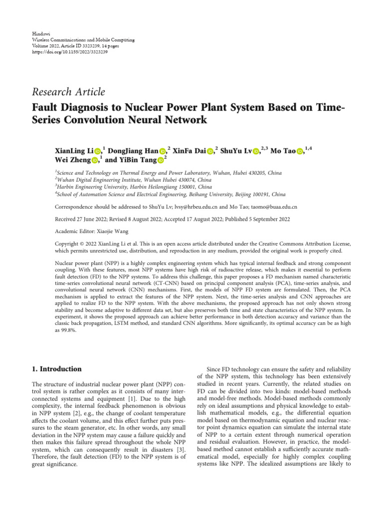 Fault Diagnosis to Nuclear Power Plant System Base | PDF | Eigenvalues ...