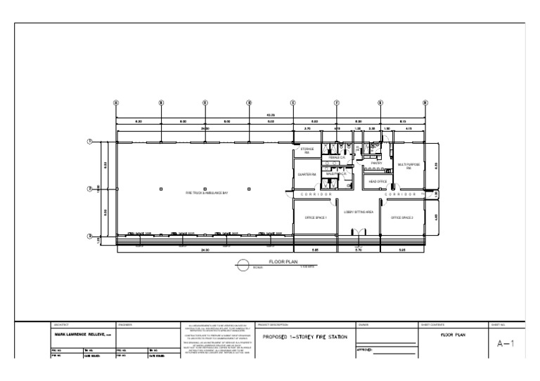 Proposed 1-Storey Fire Station Plan 050724-Model | PDF