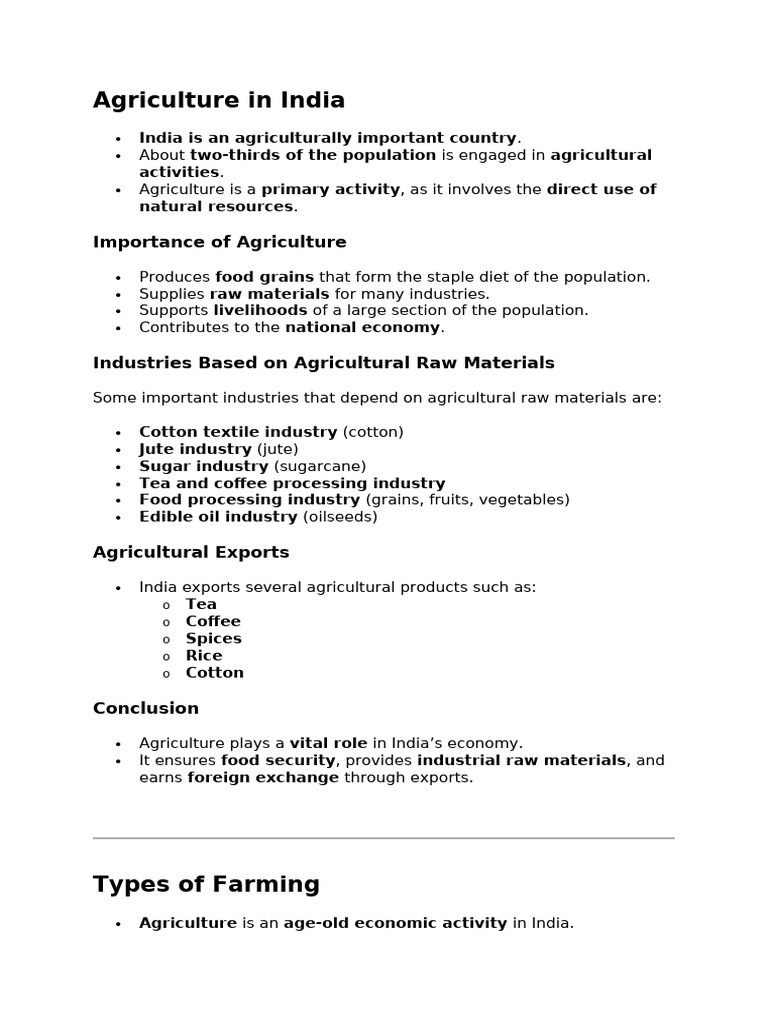 Agriculture in India-Part 1 | PDF | Agriculture | Intensive Farming