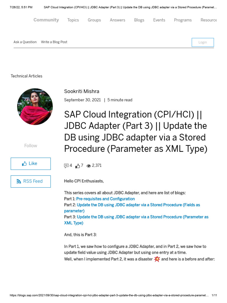 SAP Cloud Integration (CPI/HCI) - JDBC Adapter (Part 3) - Update The DB ...