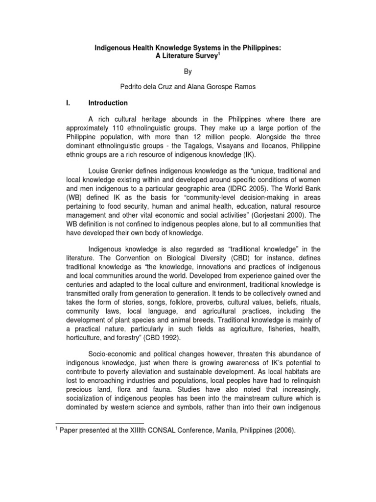 Indigenous Health Systems in the Philippines | PDF | Traditional ...