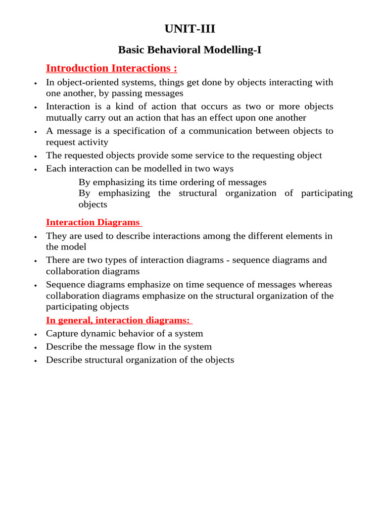 UNIT IIIBasic Behavioral Modelling I | PDF | Unified Modeling Language ...