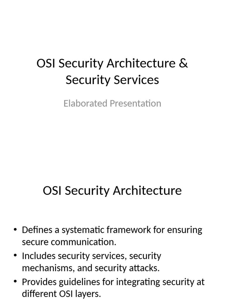 OSI Security Architecture Presentation | PDF