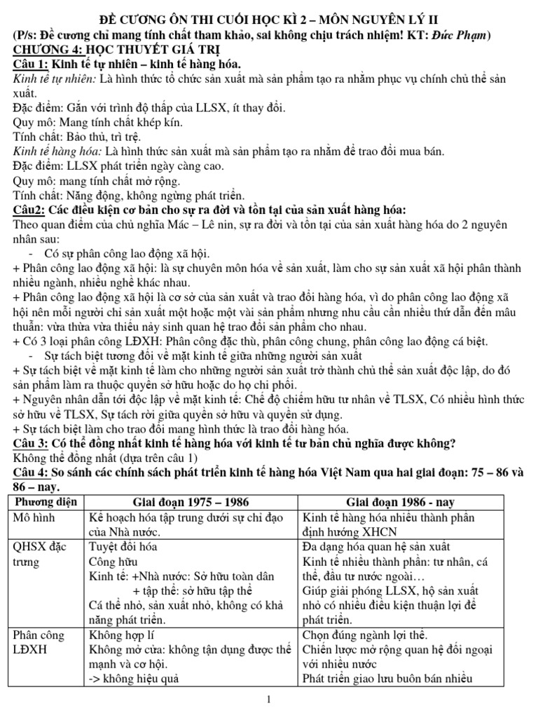 Triet 2 - de Cuong Nhung Nguyen Ly Mac - Lenin 2 | PDF