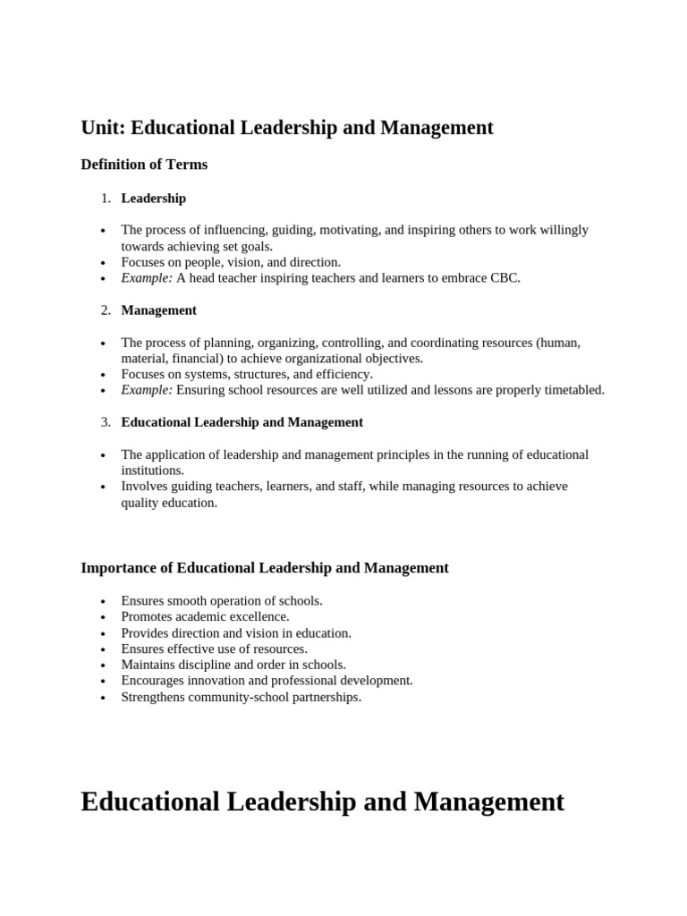 Educational Leadership and Management. | PDF | Power (Social And ...