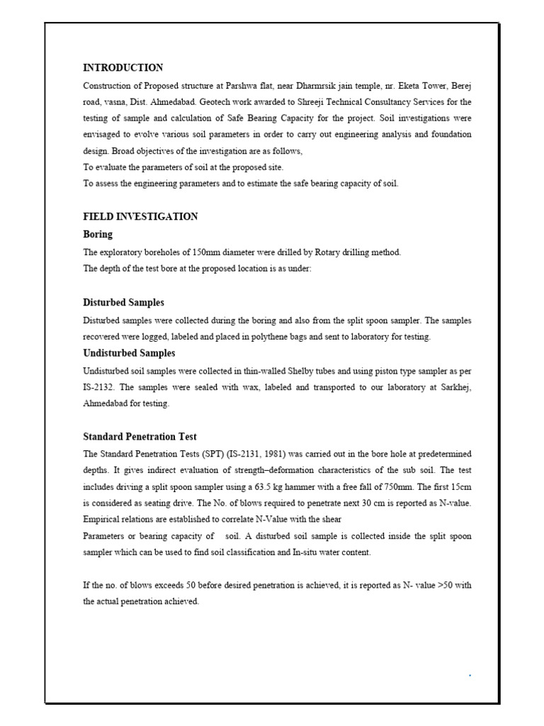 Vasana Pashwa Flat SBC Report | PDF | Natural Materials | Geotechnical ...