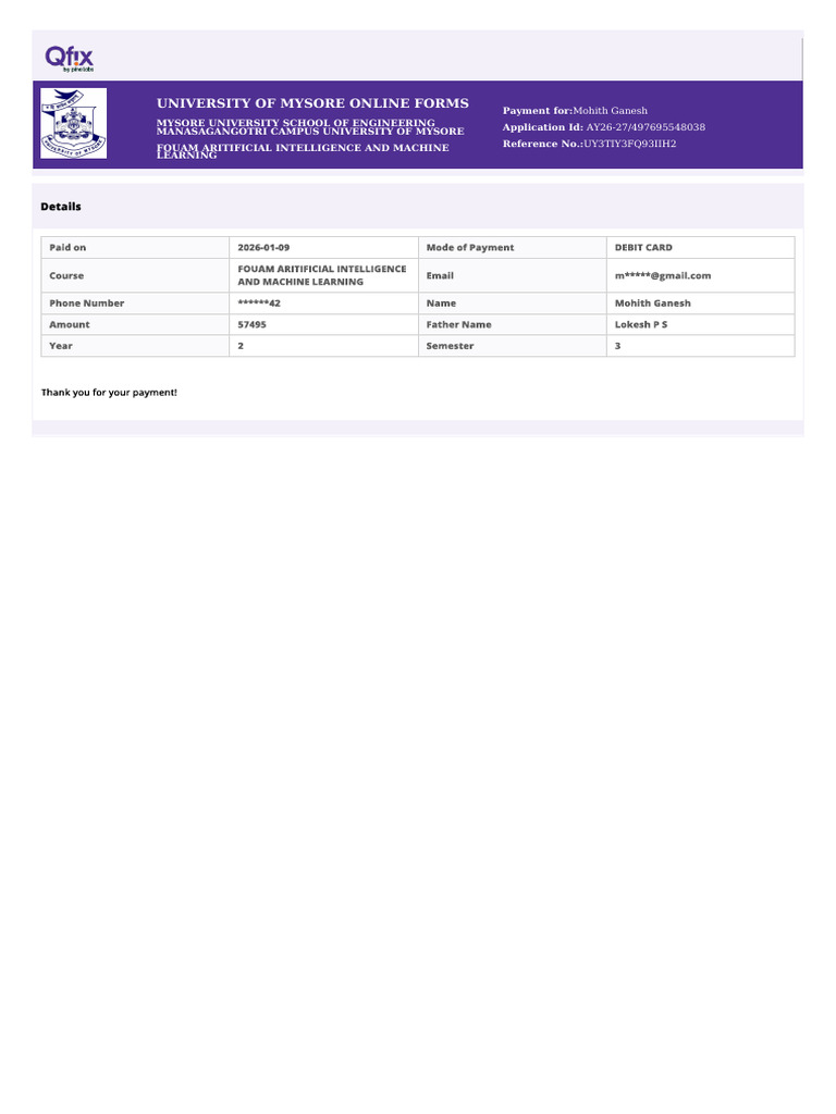 University of Mysore Online Forms | PDF