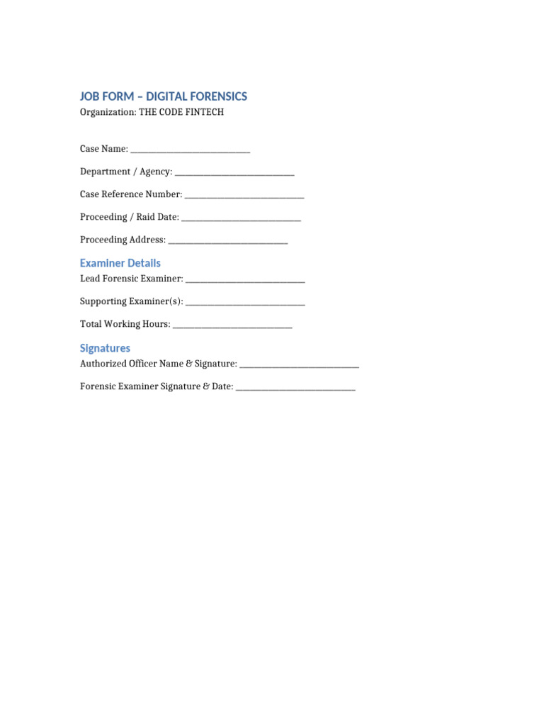 The Code Fintech Job Form | PDF