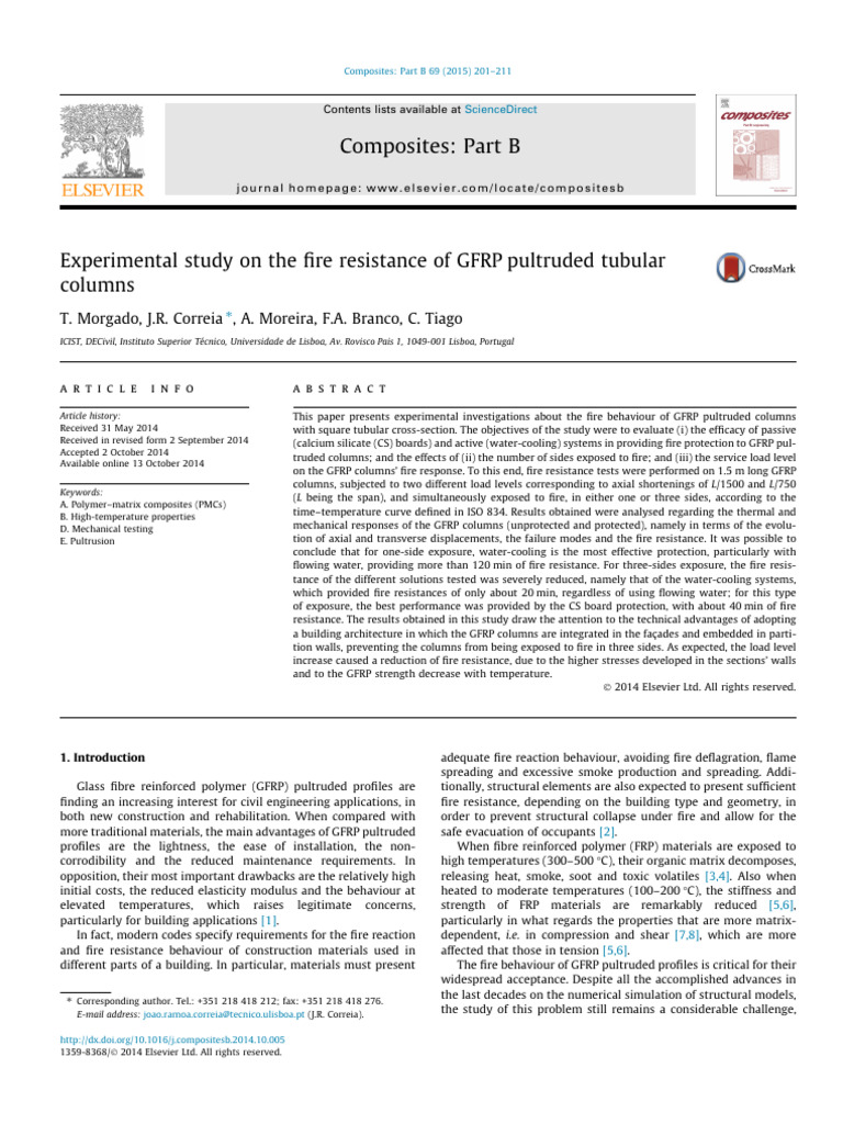 Experimental Study On The Fire Resistance of GFRP Pultruded Tubular ...