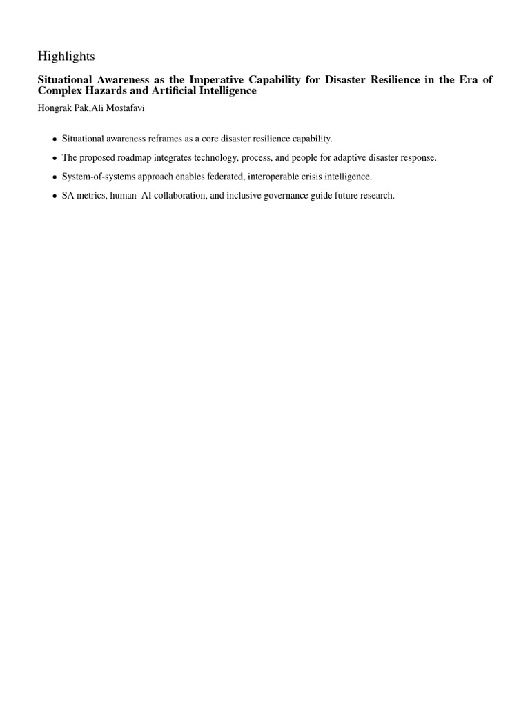 Situational Awareness As The Imperative Capability | PDF | Situation ...