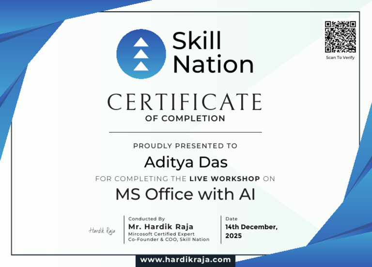Aditya Das - MS Office With AI | PDF