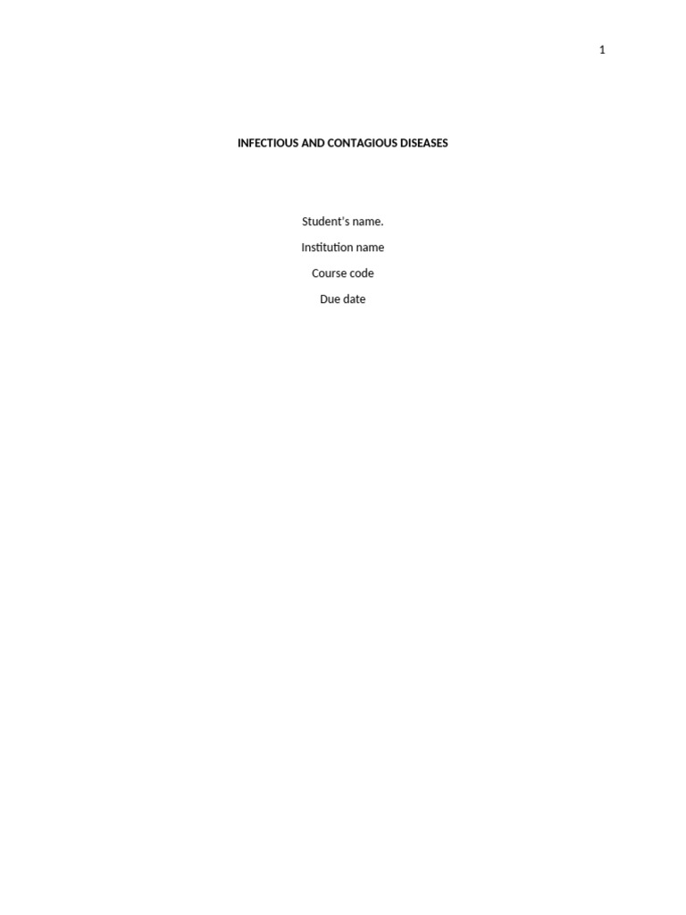 Examine How Infection and Contagious Diseases Spread | PDF | Infection ...