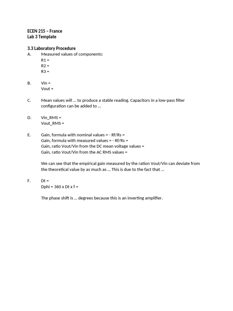 Lab3 Template | PDF