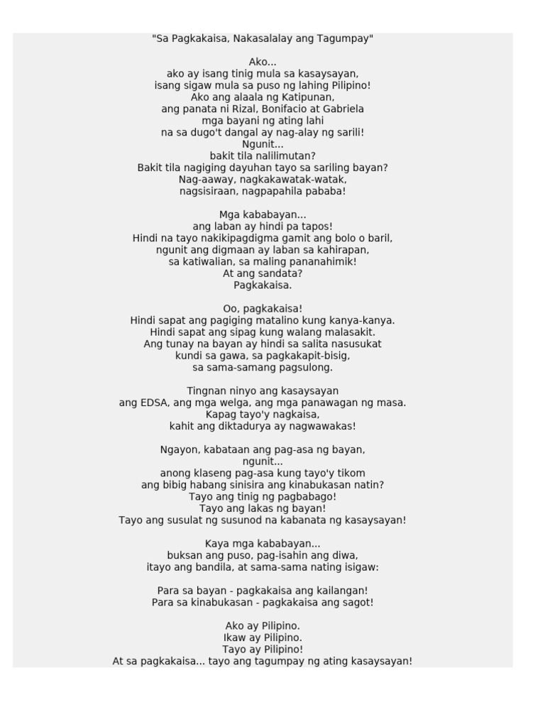 Declamation Filipino | PDF