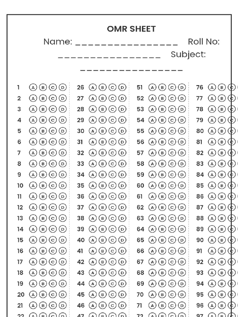 OMR Sheet | PDF
