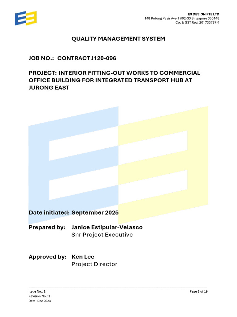 E3 PROJECT QUALITY PLAN | PDF | Quality Assurance | Specification ...
