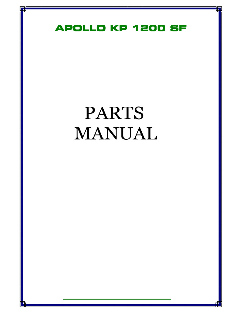 KP1200SF - Parts Manual Final | PDF | Electrical Connector | Nut (Hardware)