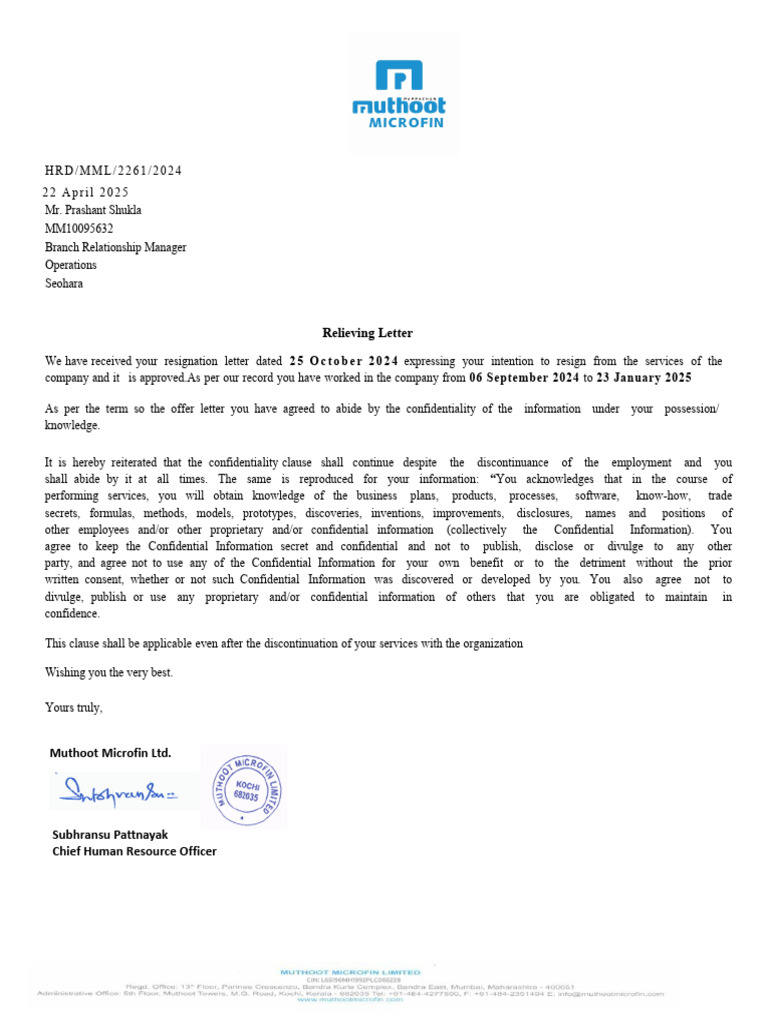 Relieving Letter (1)(2) (1) (1) | PDF