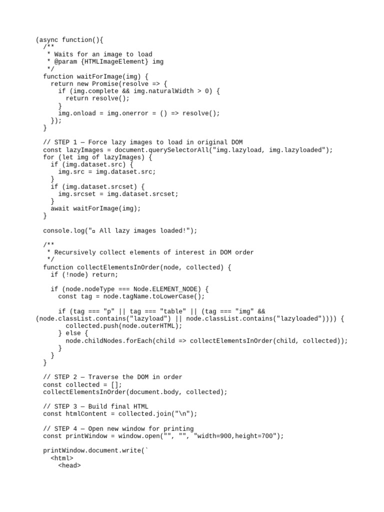 Code To Print A Restricted Site | PDF | Document Object Model ...