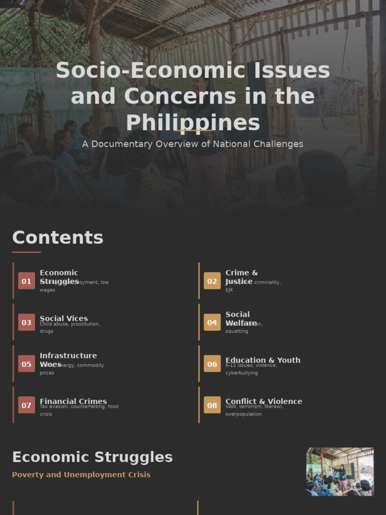 Socio Economic Issues and Concerns in The Philippines 1 | PDF | Poverty ...