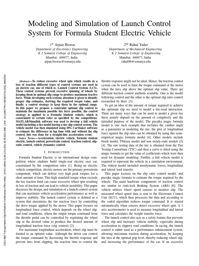 Modeling and Simulation of Launch Control System For Formula Student ...