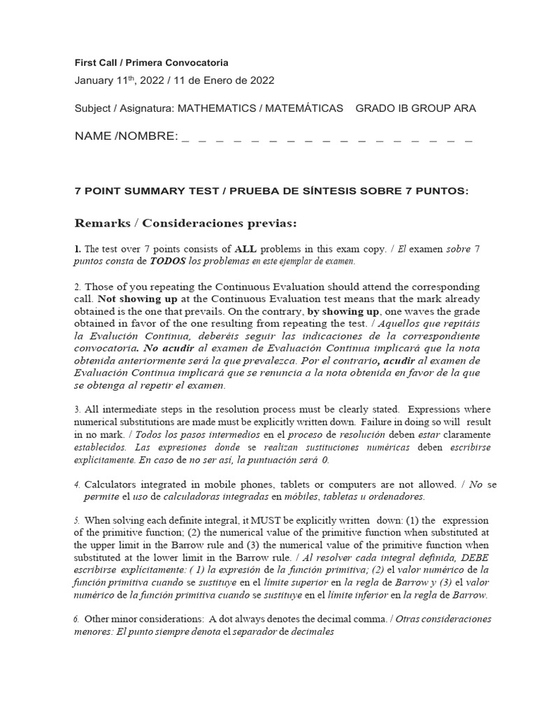 Fist Call GIB 2021-22 Model B SOLVED Binder | PDF | Cálculo | Análisis ...