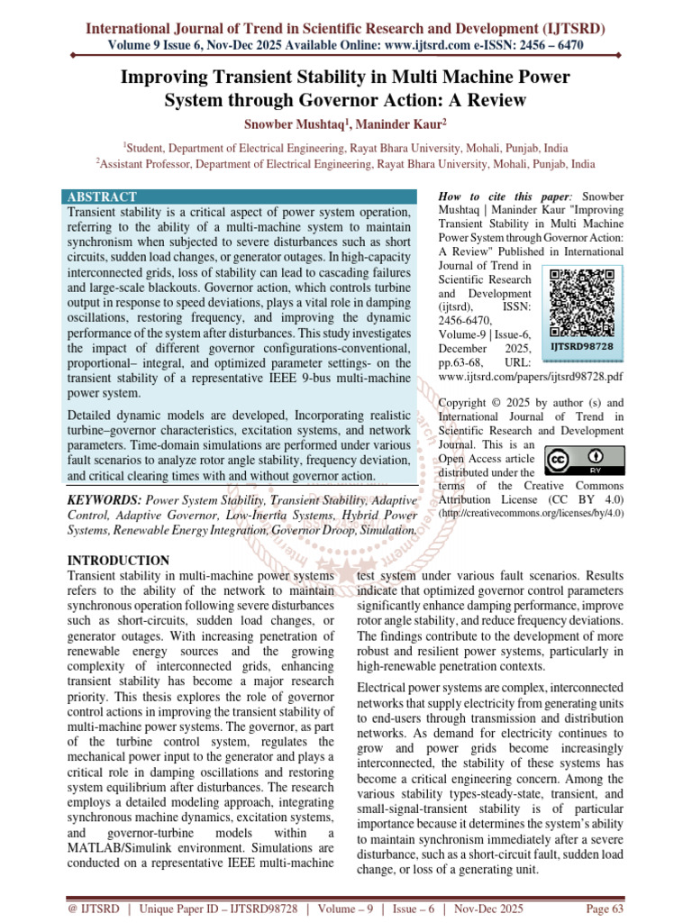 Improving Transient Stability in Multi Machine Power System through ...