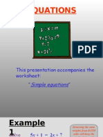 Equations: This Presentation Accompanies The Worksheet: " "
