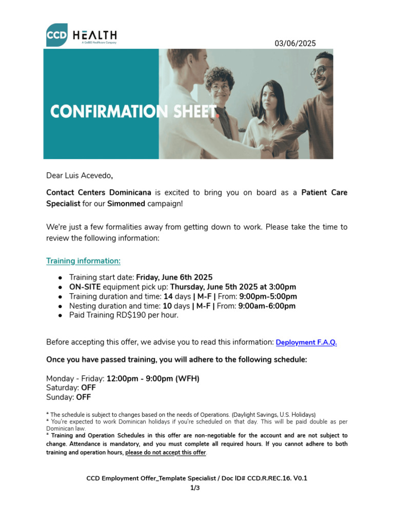 Contrato CCD | PDF | Labor | Business