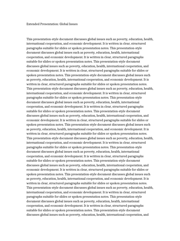 Extended Presentation Global Issues | PDF | Economic Data | Liberal ...