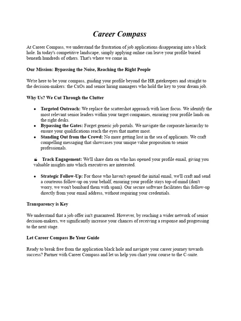 At Career Compass | PDF