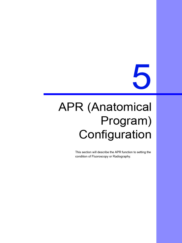 05 APR (Anatomical Program) Configuration | PDF | Radiography | Tomography