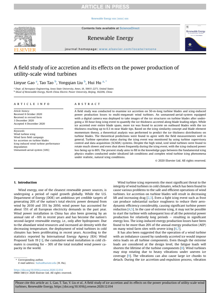 Gao 等 - 2021 - A Field Study of Ice Accretion and Its Effects on the ...
