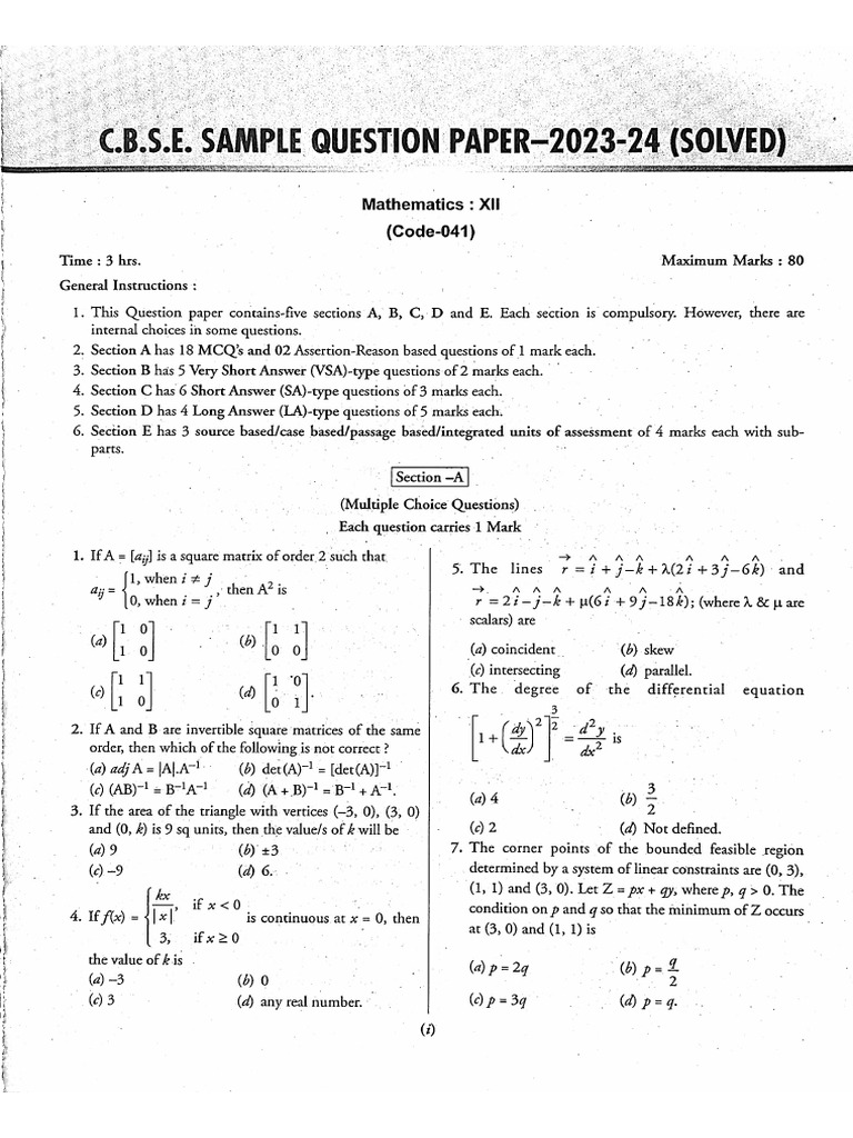 10+2 Solved Papers | PDF