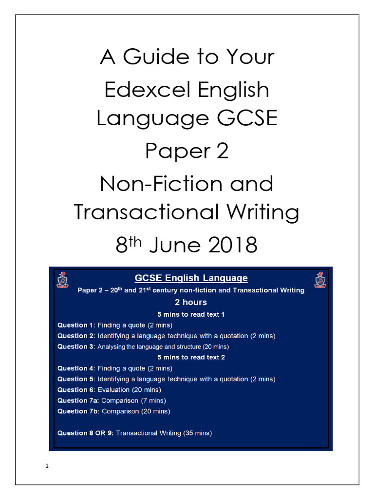 English Paper 2 Language | PDF | Question | Subject (Grammar)
