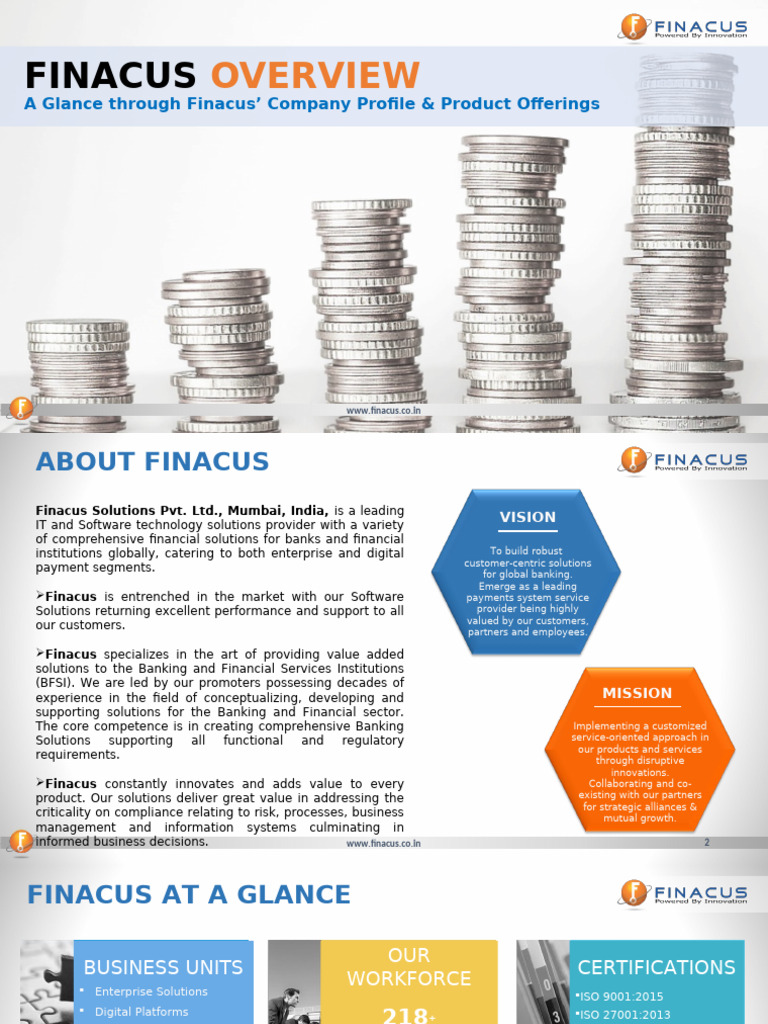 Finacus Solutionc Company Profile & BBPS | PDF | Banking Technology ...