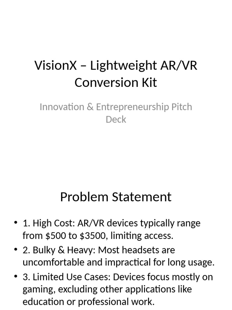 VisionX Pitch Deck | PDF