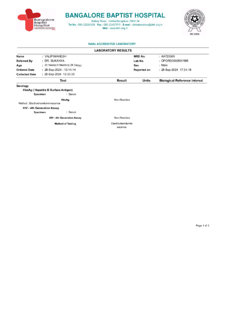 Blood Test | PDF