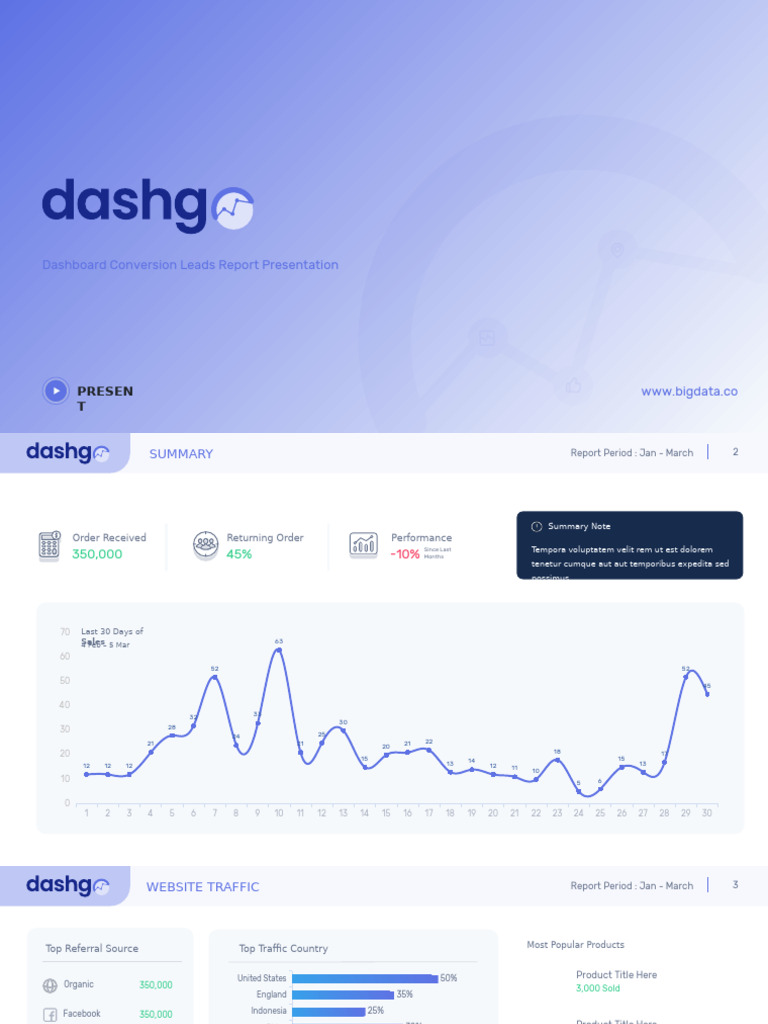 DashGo_16_9 - Dashboard Conversion Leads Report Presentation | PDF ...