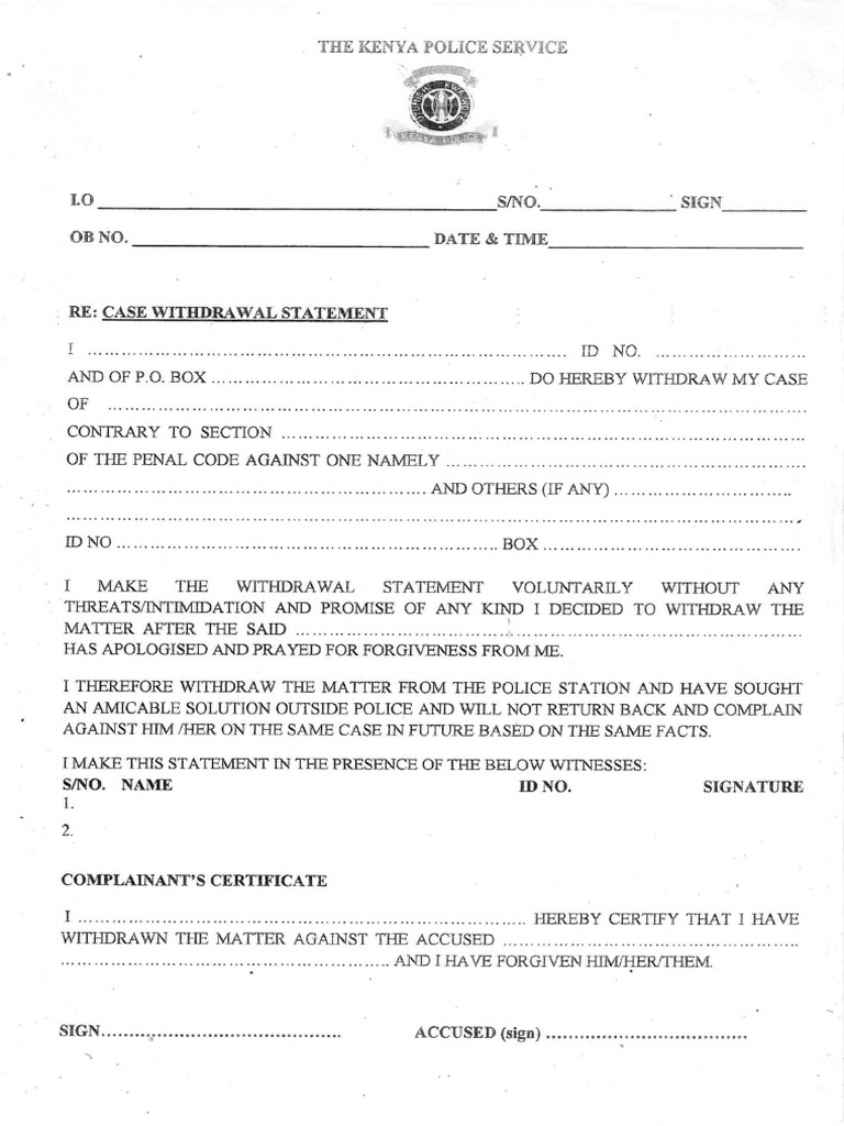 Withdrawal Statement | PDF