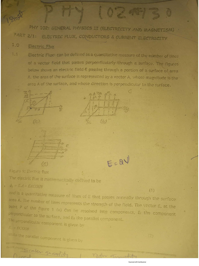 phy 102 electric flux... | PDF
