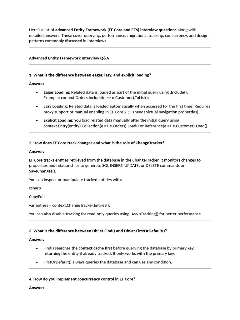 EF_qa | PDF | Databases | Entity Framework